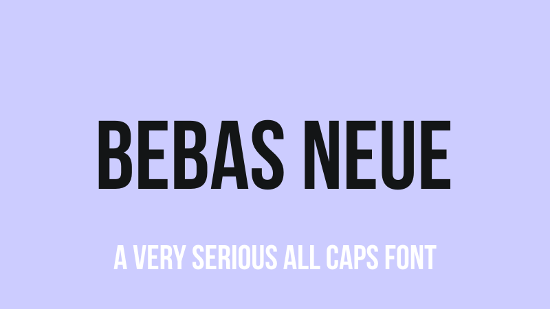 Bebas Neue free font